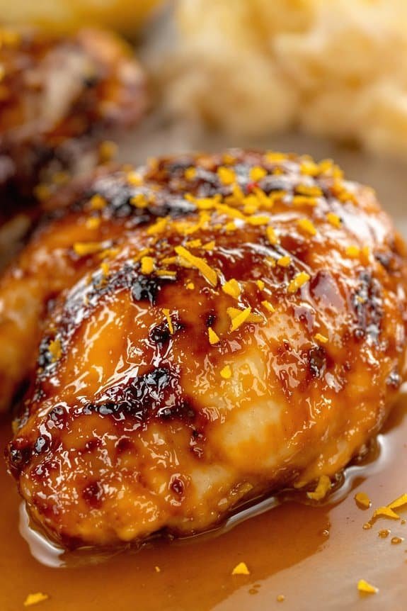 honey glazed saffron lemon chicken