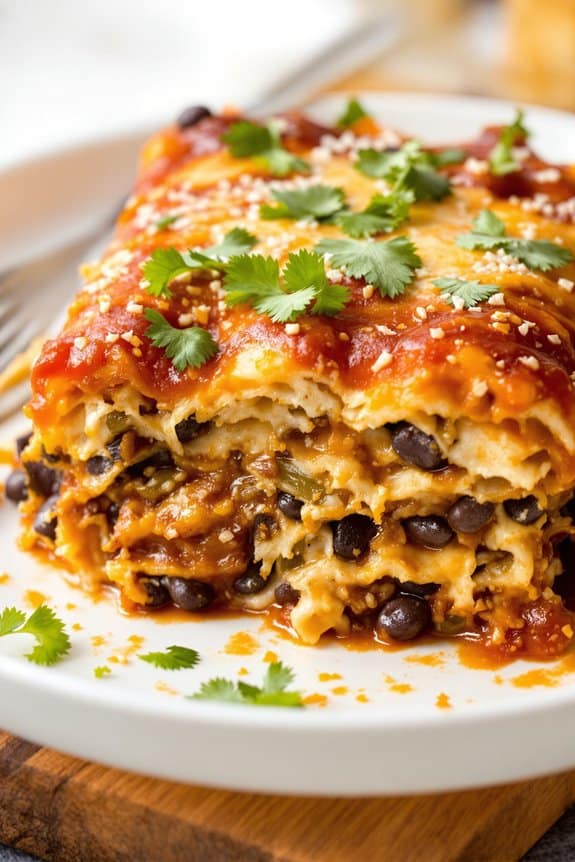 layering bean enchiladas in crock pot