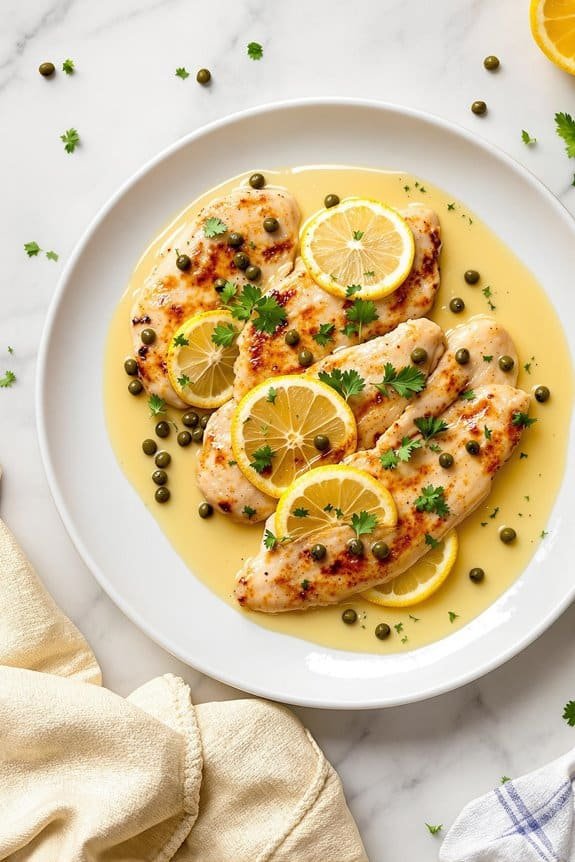 lemony chicken piccata with capers