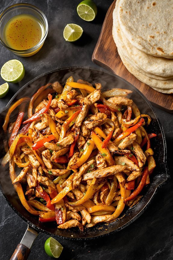 lime marinated chicken fajitas