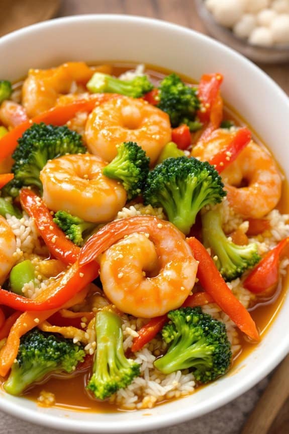 quick orange ginger shrimp stir fry