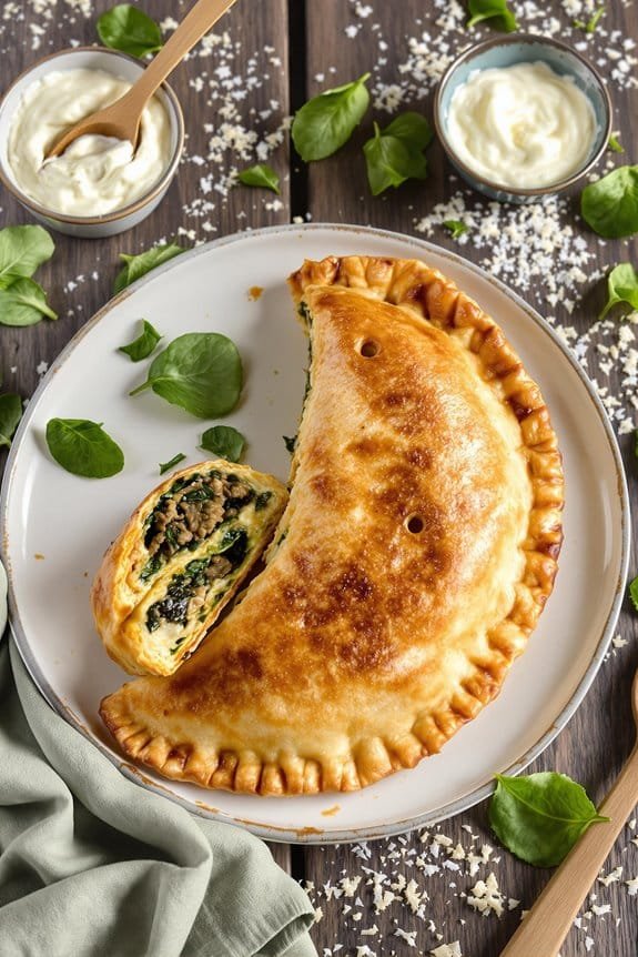 savory spinach beef empanadas