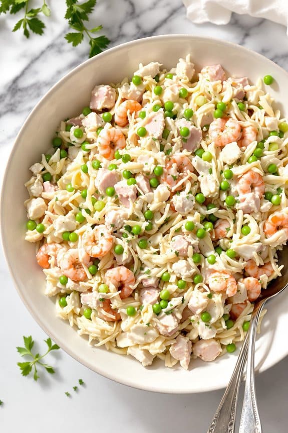 seafood salad with vegetables