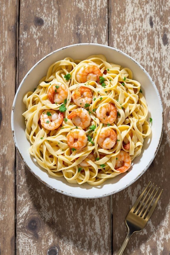 shrimp alfredo with garlic