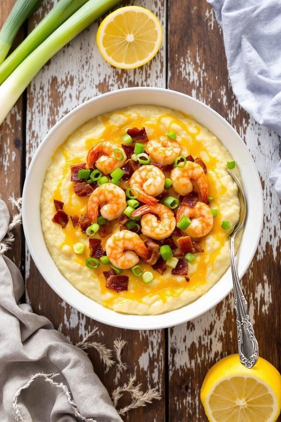 shrimp grits bacon dish