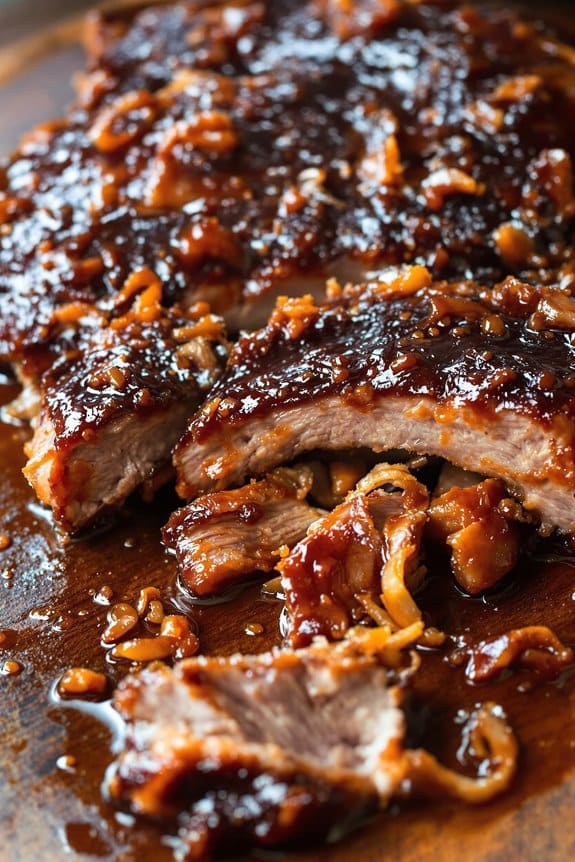 slow cooked tender pork ribs