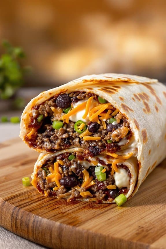 smoky ground beef burrito
