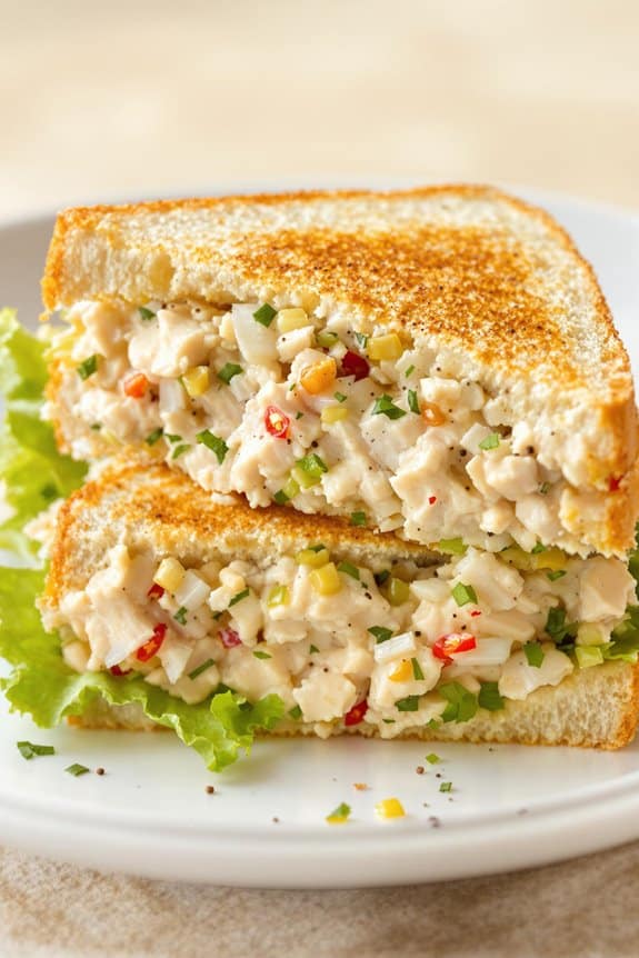 spicy lemon tuna sandwich assembly