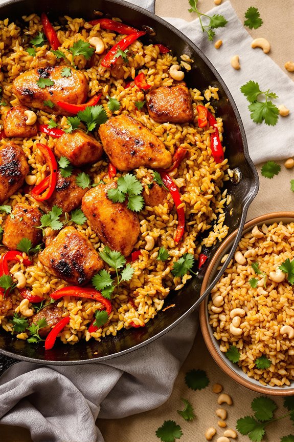 spicy maple cashew chicken