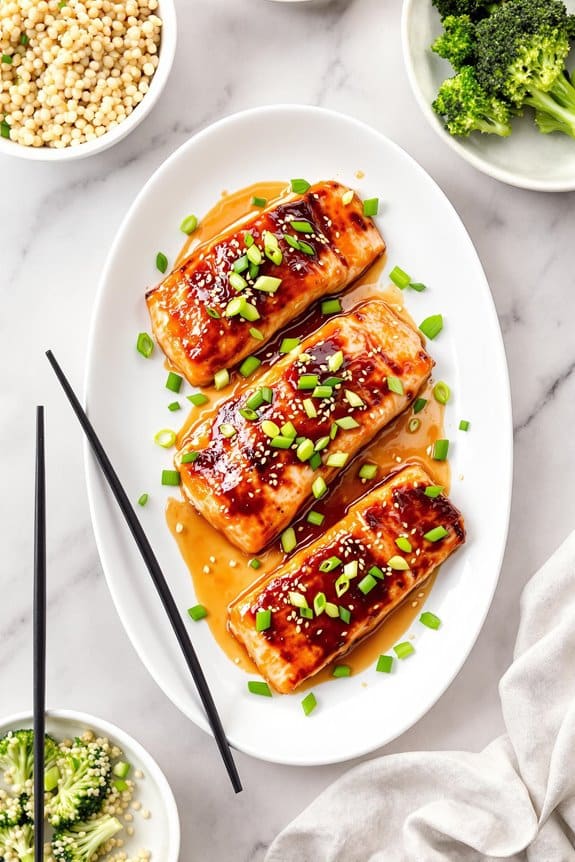 teriyaki salmon with sauce