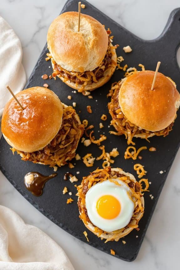 tonkatsu slider with quail eggs