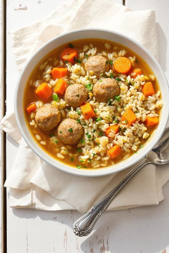 turkey meatball rice soup